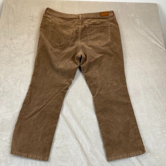 Lands' End Women's Corduroy Pants US 18 Mid Rise Straight Petite Brown - Picture 16 of 16